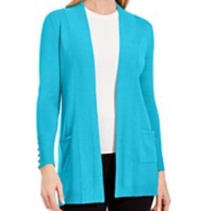 JM Collection Cardigan Sweater in Seafoam Blue